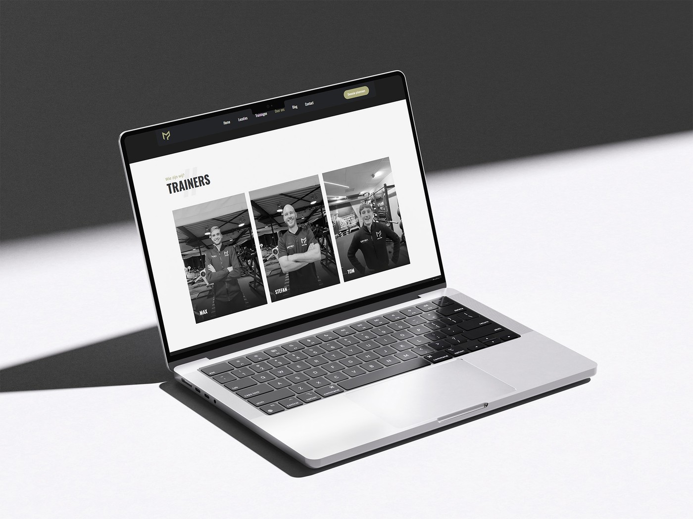 MAX Potential website - trainers pagina mockup