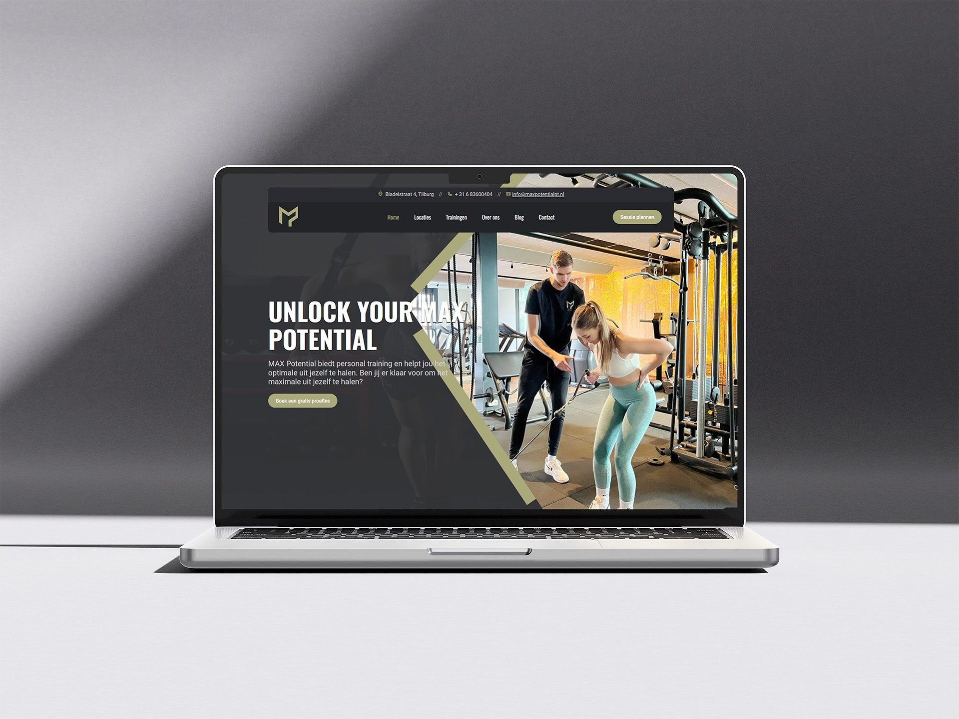 MAX Potential website - homepage mockup